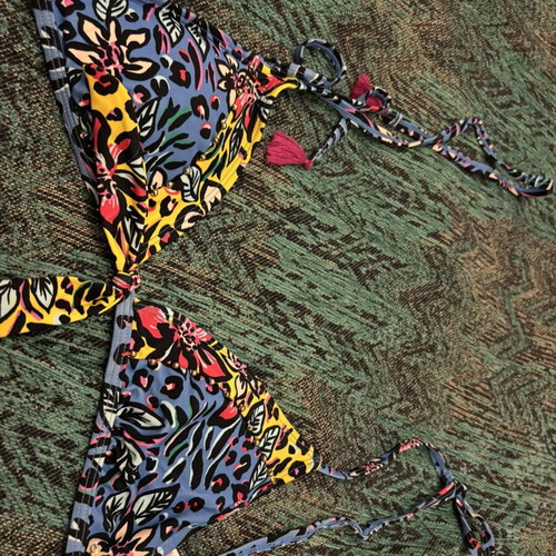 Swimwear top used, size S, blue