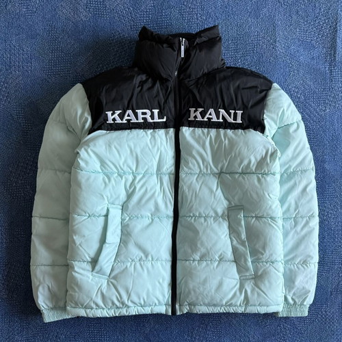 Karl Kani Retro Essential Puffer Jacket, black and blue, M-L
