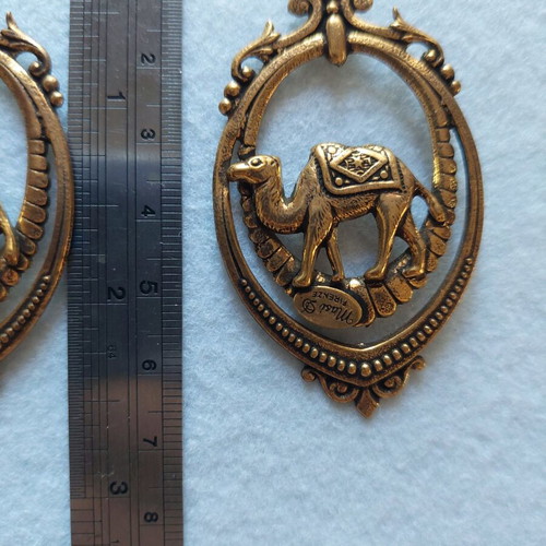 Bronze earrings new, ethnic style, gold-colored