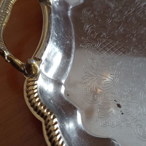Twin Bird vintage serving tray, stainless steel, made in Japan