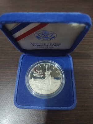 Ασημένιο δολάριο United States Liberty Ellis Island 1986 σαν καινούργιο