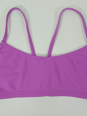 Arena sports bikini top in vibrant purple and yellow, like new, size S