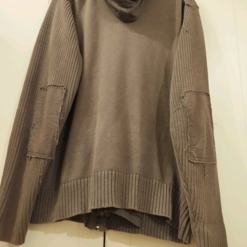 Men's modern khaki cardigan XL like new with hood and double fastening