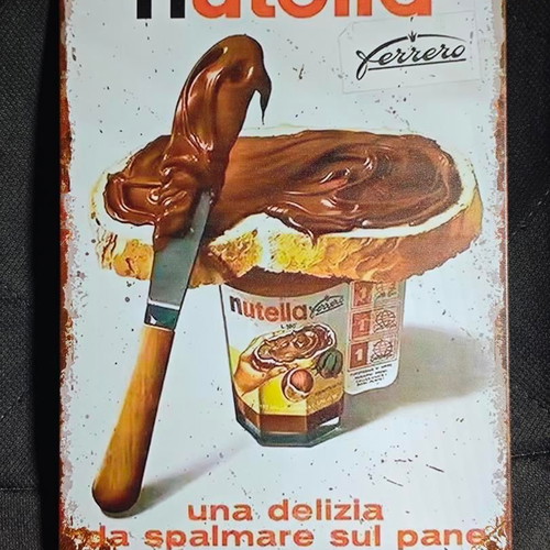 Vintage metal Nutella sign like new, retro decoration