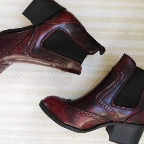 Burgundy ankle boots