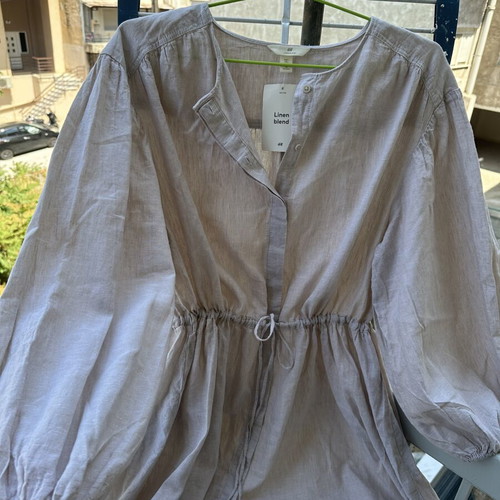 H&M Linen Blend Dress new, beige, size L