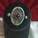 Silver 925 ring with garnet used, size 53