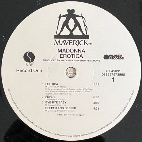 Madonna Erotica double vinyl 180gr, electronic