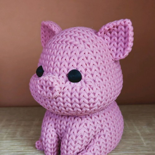 3D printed pig figure new made of solid material