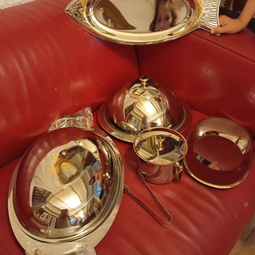 Serving set with 24K gold new