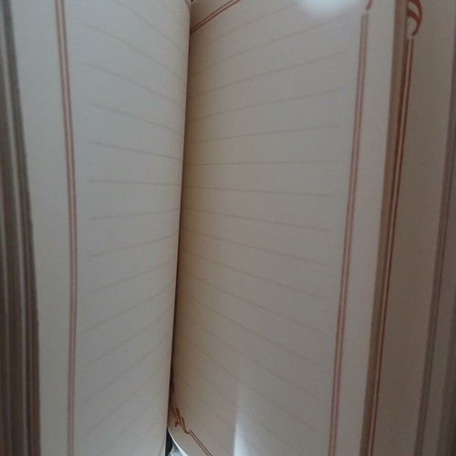 Vintage notebook handmade from wood and leather, hand-painted