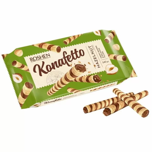 Roshen Konafetto hazelnut wafer sticks 140gr new
