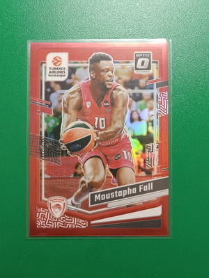 Mustapha Fall red holo optic card /99 like new Panini Euroleague Donruss 2023-2024