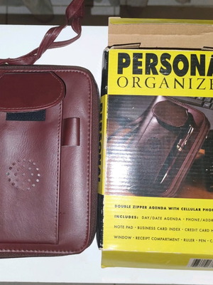 Leather personal organiser brown vintage new