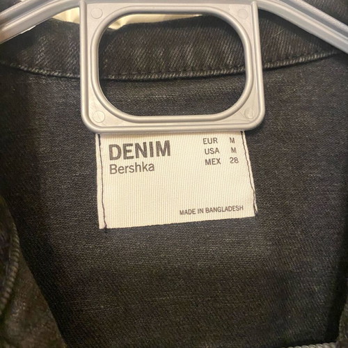 Bershka Denim Jacket like new, size M, black and grey