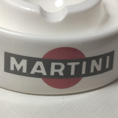 Martini vintage porcelain ashtray used with 2 cracks