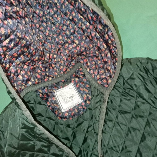 Zara quilted women's jacket used, cypress green with hood