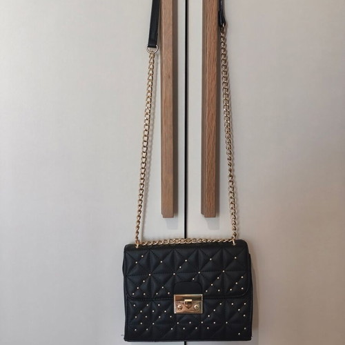 Stradivarius black shoulder bag like new with small studs