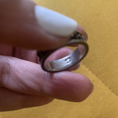 Wide ring with embossed bubble polka dot design, like new