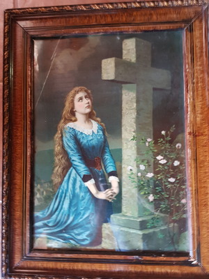 Old lithograph with frame used, 1930s, 71×53 cm