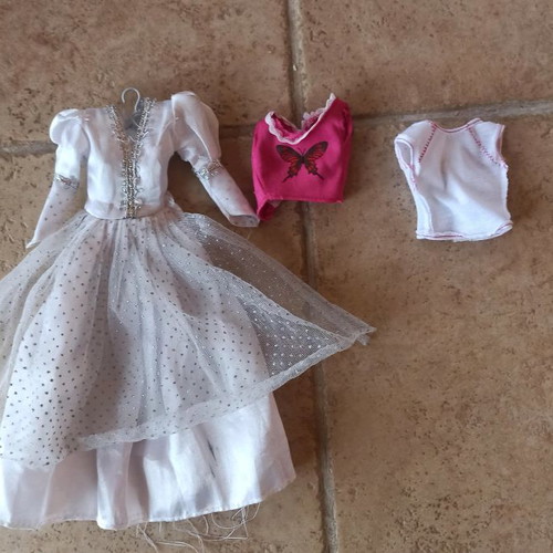 Barbie accessories used with dress, tops, hat, boots and fairy wings