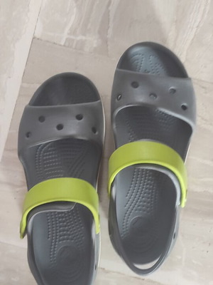 Crocs children's sandals like new, size 34-35, gray and green