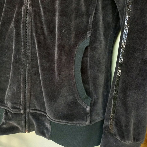 Champion jacket velour black size M/S like new, cotton