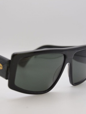 Jenny by GI&GI Vintage 80s Sunglasses Black Frame Green Lens NOS