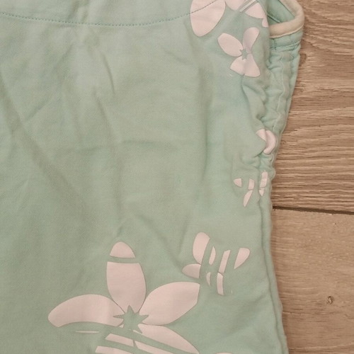 Adidas women's top with floral print used, mint and white