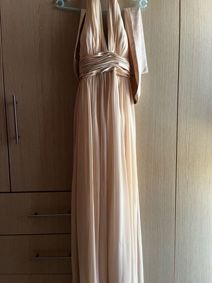 Smailis dress like new, muslin with silk details, beige, size M