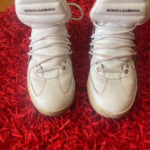 Dolce & Gabbana leather boots used, white color, size 43