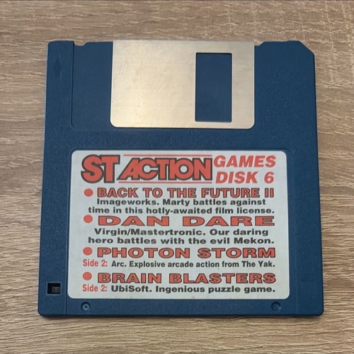 Atari ST 3.5" Diskette ST Action Games Disk 6 used, collectible