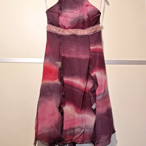 Dress purple like new, halter neck backless, size S