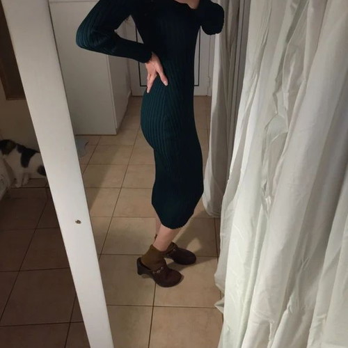 Fitted rib midi dress cypress like new