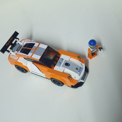 Lego 75912 Porsche 911 GT Finish Line used orange car