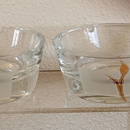 Set of 2 Tagie crystal ashtrays new, 12 cm diameter, SP Crystal 24%