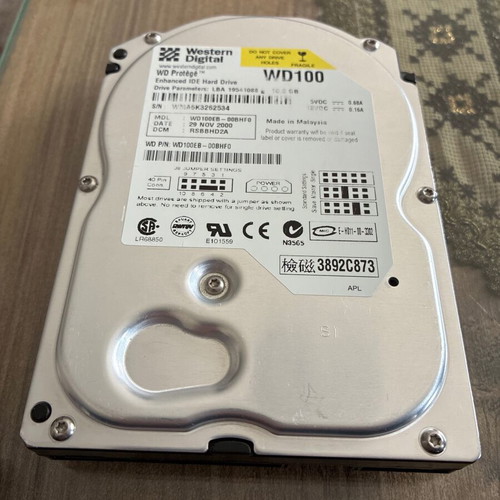 Western Digital 10GB hard drive used, Retro HDD