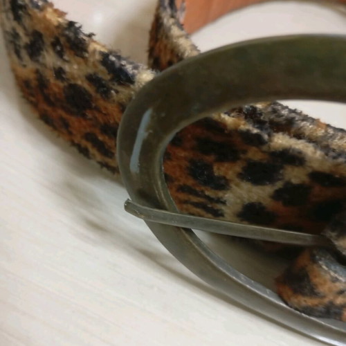 Animal print belt used, 4 cm width, 110 cm length