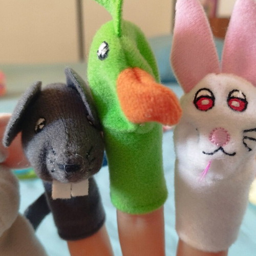 Set of finger puppets with animals new