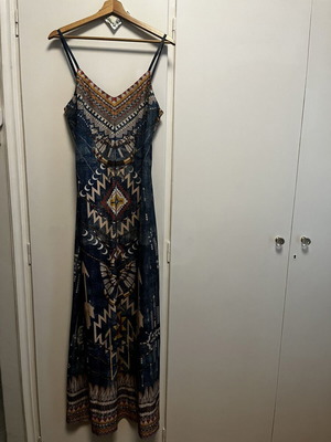 Peace And Chaos maxi summer dress, size M/L, blue multicolor