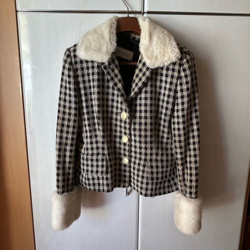 Jacket with wool fur like new, size 50