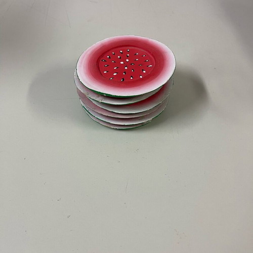 Watermelon coasters used, set of 6