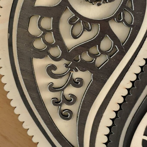 Handmade wooden Yin Yang Paisley jewelry box