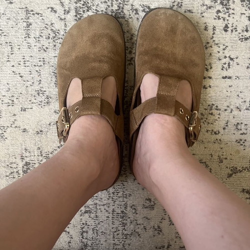 Zara leather slippers used, size 39, brown