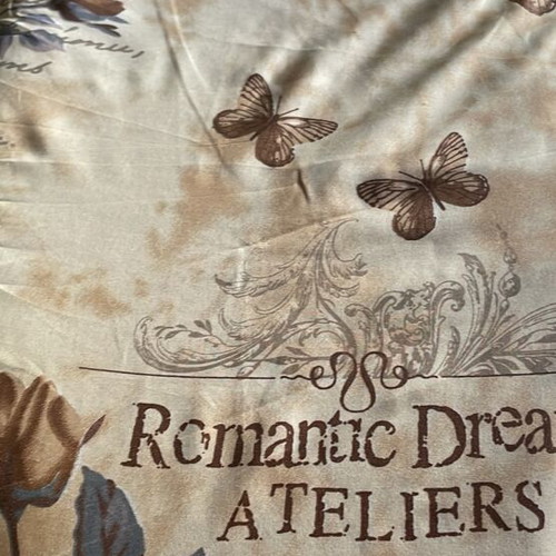 Fabric new beige with brown roses cotton 2.60x3.60 m