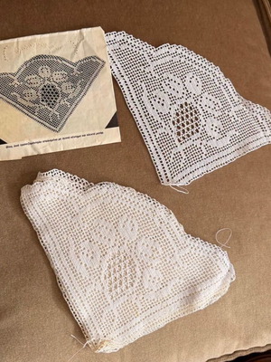 Handmade lace set, like new, 6 pieces 22x22 cm