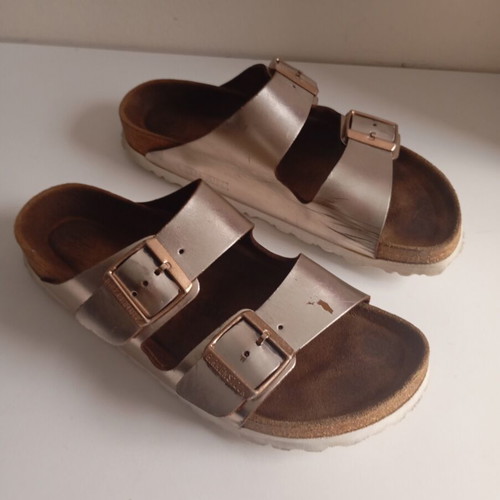 Birkenstock σανδάλια μεταχειρισμένα, νούμερο 39, ροζ ασημί