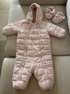 Benetton baby snowsuit with booties, 9-12 months
