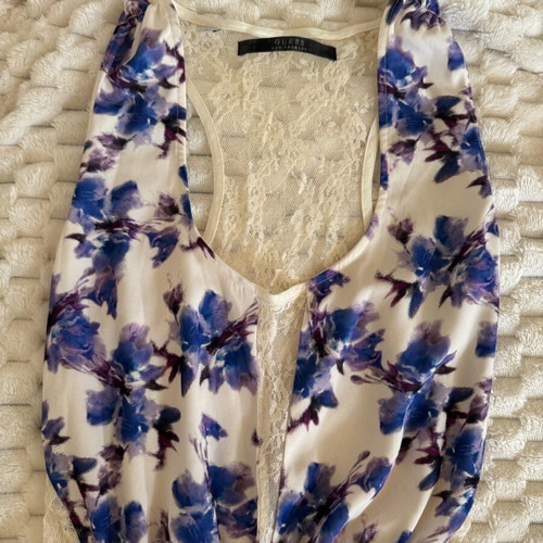 Guess floral mini dress with lace back like new, XS/S