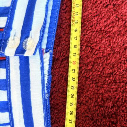 Karavan custom-tailored striped skirt, navy and white